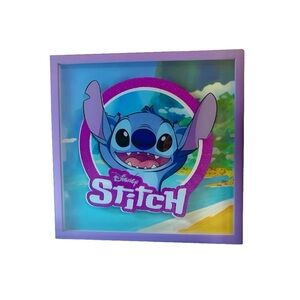 Gallery Pops Disney Stitch Badge Wall Art Wall Poster, 12" x 12" Framed